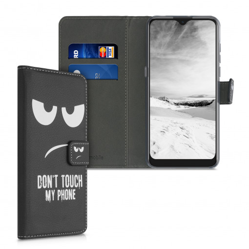 Husa pentru Alcatel 1S (2021), Piele ecologica, Negru, 54963.02
