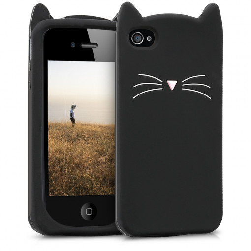 Husa pentru Apple iPhone 4 / iPhone 4s, Silicon, Negru, 16131.02