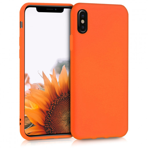 Husa pentru Apple iPhone X / iPhone XS, Silicon, Portocaliu, 43940.69