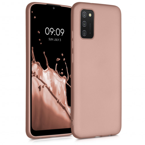 Husa pentru Samsung Galaxy A02s, Silicon, Rose Gold, 55087.31