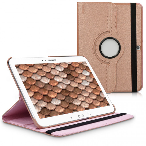Husa pentru Samsung Galaxy Tab 3 10.1 P5200 / Samsung Galaxy Tab 3 10.1 P5210, Piele ecologica, Rose Gold, 14618.81