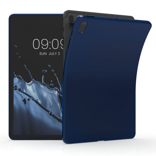 Husa pentru tableta Samsung Galaxy Tab S7 FE, Kwmobile, Albastru, Silicon, 55438.17