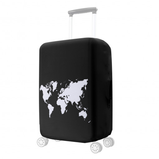 Husa pentru troler marime XL, Kwmobile, Negru/Alb, Lycra, 45230.4.03