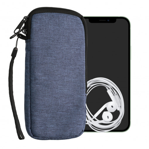 Husa Universala Kwmobile marime XL - 6,8 inch, Textil, Albastru, 58228.4.17