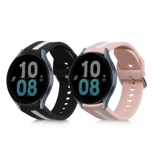 Set 2 curele kwmobile pentru Samsung Galaxy watch 5/Galaxy watch 5 Pro, Silicon, Multicolor, 59859.01