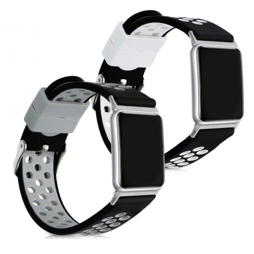 Set 2 curele pentru Huawei Watch Fit, Silicon, Gri / Alb, 54529.01