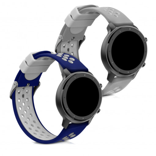 Set 2 curele pentru Xiaomi Amazfit GTR (47mm) / Amazfit GTR 2, Silicon, Albastru / Gri, 52900.02