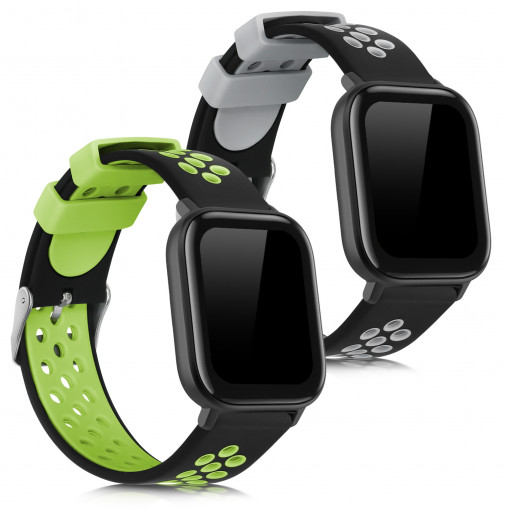 Set 2 curele pentru Xiaomi Amazfit GTS / Amazfit GTS 2, Silicon, Verde / Gri, 52697.06
