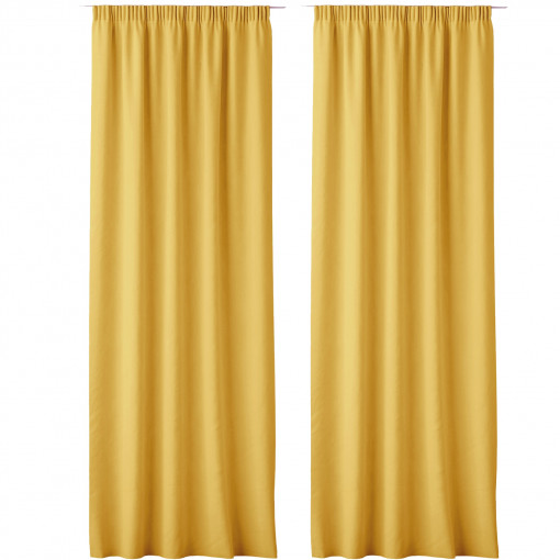 Set 2 Perdele Lola cu rejansa Jemidi, 140 x 250 cm, Galben, Poliester, 55308.21.02