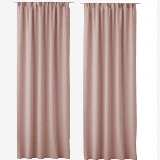 Set 2 Perdele Lola cu rejansa Jemidi, 140 x 250 cm, Roz, Poliester, 55308.10.02