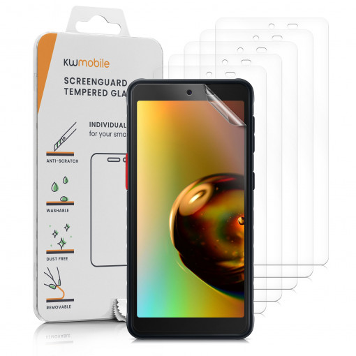 Set 6 folii de protectie Kwmobile pentru Samsung Galaxy Xcover 5, Fata, Polimer, 57599.1