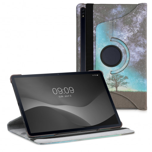 Husa 360° pentru tableta Samsung Galaxy Tab S7 Plus/Galaxy Tab S7 FE, Kwmobile, Multicolor, Piele ecologica, 53587.03