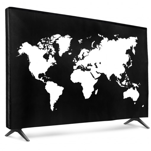 Husa de praf pentru televizor 65 inch, Kwmobile, Negru/Alb, Textil, 51993.02