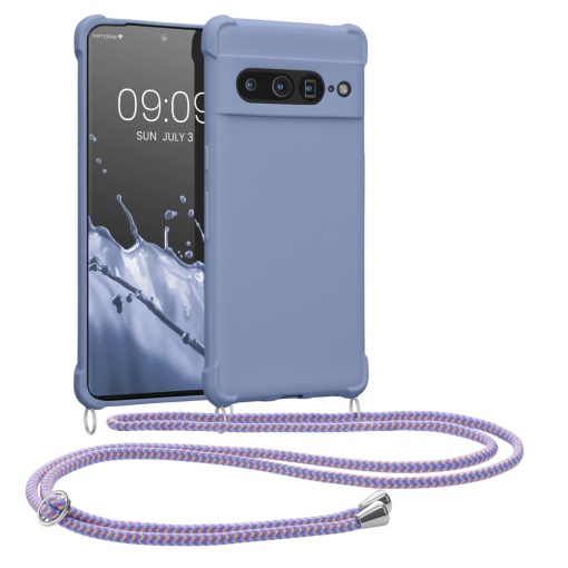 Husa Kwmobile cu jnur pentru Google Pixel 7 Pro, Albastru, Silicon, 59967.108