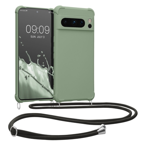 Husa Kwmobile cu jnur pentru Google Pixel 8 Pro, Verde deschis, Silicon, 61868.172
