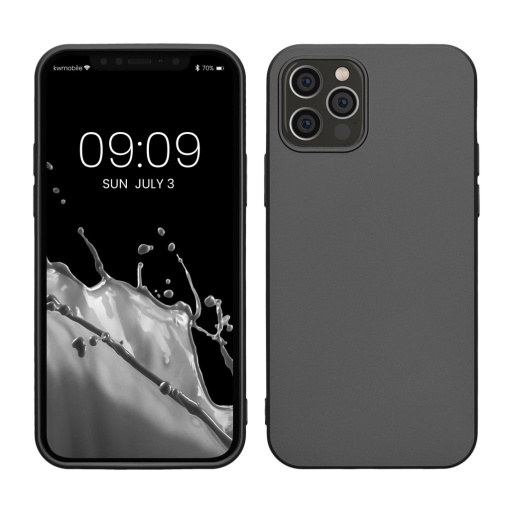 Husa Kwmobile pentru Apple iPhone 12/iPhone 12 Pro, Gri, Silicon, KWM000013WJ007C