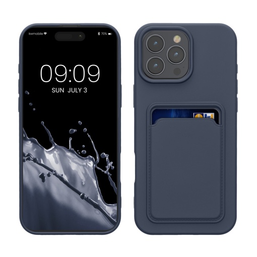 Husa Kwmobile pentru Apple iPhone 16 Pro Max, Albastru inchis, Silicon, KWM000022UI004C