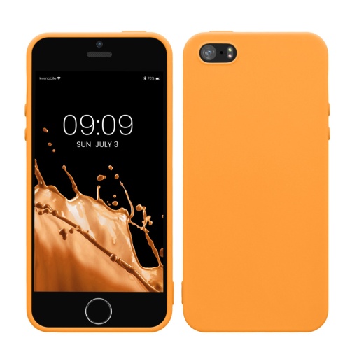 Husa Kwmobile pentru Apple iPhone 5/iPhone 5s/iPhone SE, Portocaliu, Silicon, KWM000007UT015C