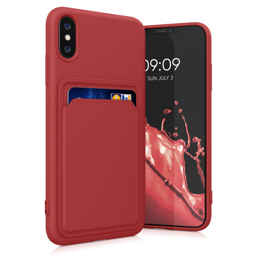 Husa Kwmobile pentru Apple iPhone XS, Silicon, Rosu, 55120.09