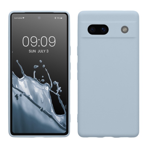 Husa Kwmobile pentru Google Pixel 7a, Albastru deschis, Silicon, KWM000019YF021C