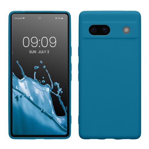 Husa Kwmobile pentru Google Pixel 7a, Albastru, Silicon, KWM000019YF027C