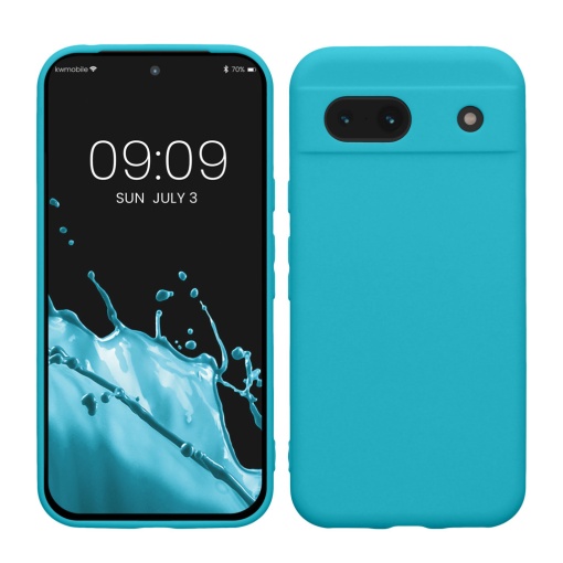 Husa Kwmobile pentru Google Pixel 8a, Albastru deschis, Silicon, KWM000020KU017C