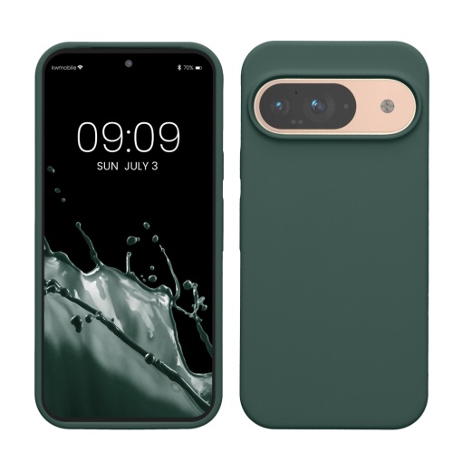 Husa Kwmobile pentru Google Pixel 9/Pixel 9 Pro, Verde inchis, Silicon, KWM000020PI025C