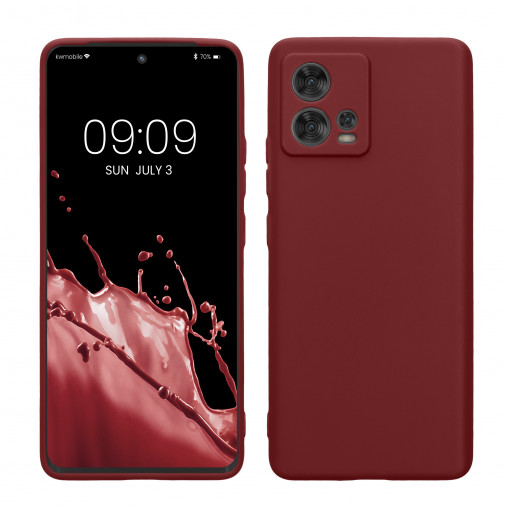 Husa kwmobile pentru Motorola Edge 30 Fusion, Silicon, Visiniu, 60076.187