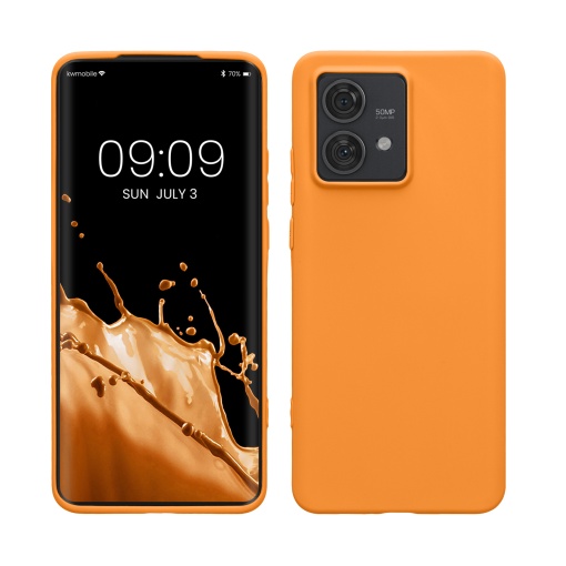 Husa Kwmobile pentru Motorola Edge 40 Neo, Portocaliu, Silicon, KWM000022NU008C - Img 1