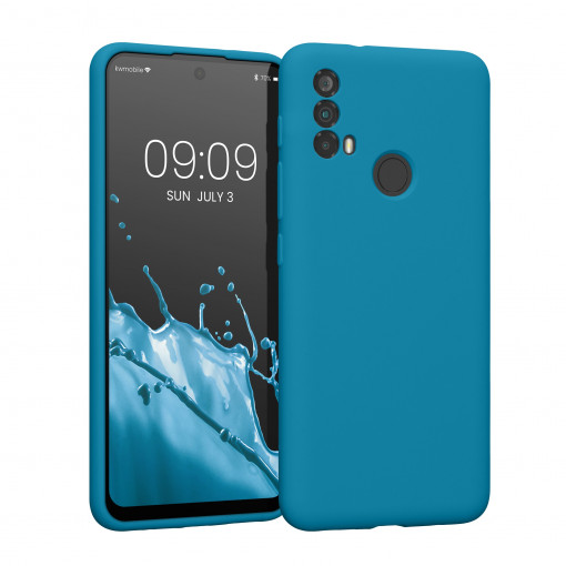 Husa Kwmobile pentru Motorola Moto E40, Silicon, Albastru, 58521.224