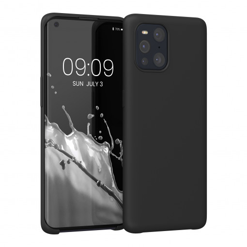 Husa Kwmobile pentru OPPO Find X3/Find X3 Pro, Silicon, Negru, 57357.01
