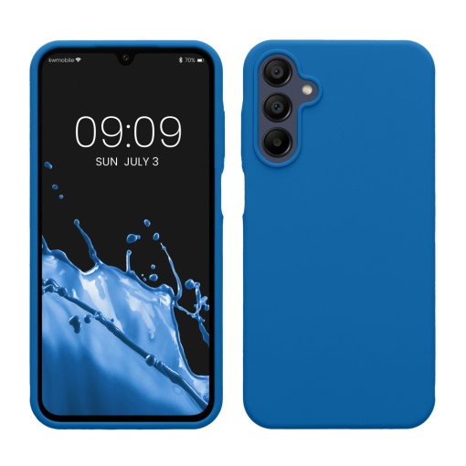 Husa Kwmobile pentru Samsung Galaxy A15 5G, Albastru, Silicon, KWM000021MF023C