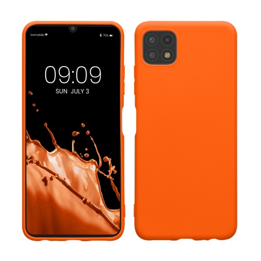 Husa Kwmobile pentru Samsung Galaxy A22 5G, Portocaliu, Silicon, KWM0000138D040C
