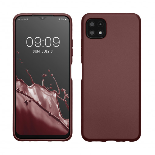 Husa kwmobile pentru Samsung Galaxy A22 5G, Silicon, Visiniu, 55247.242