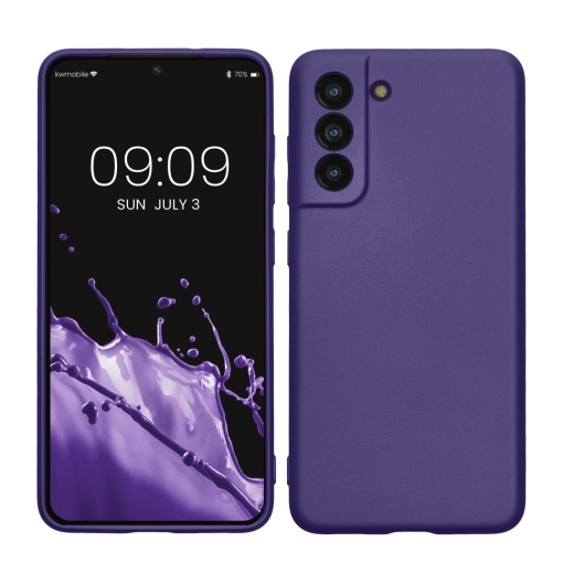Husa Kwmobile pentru Samsung Galaxy S21 FE, Albastru, Silicon, KWM000013FE017C