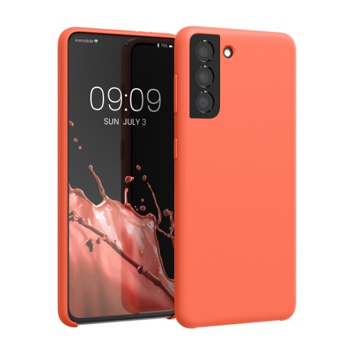 Husa Kwmobile pentru Samsung Galaxy S21, Roz, Silicon, KWM000012BT078C