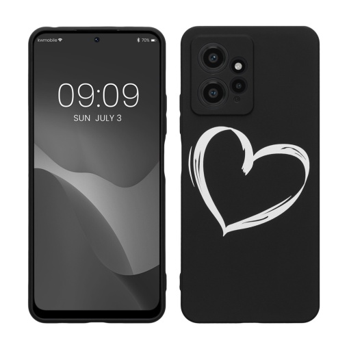 Husa Kwmobile pentru Xiaomi Redmi Note 12, Negru/Alb, Silicon, KWM000018UH002C