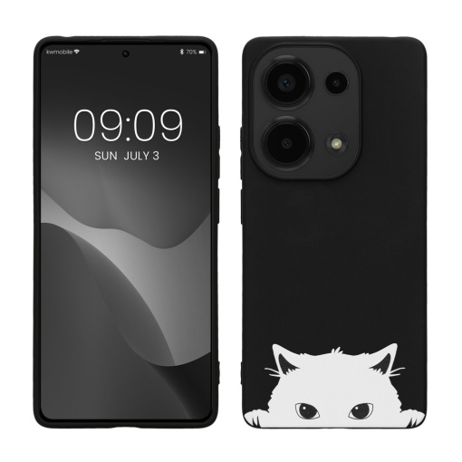 Husa Kwmobile pentru Xiaomi Redmi Note 13 Pro, Negru/Alb, Silicon, KWM000020NT002C