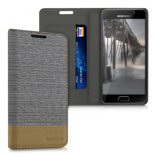 Husa pentru Samsung Galaxy A3 (2016), Textil, Gri, 37863.03