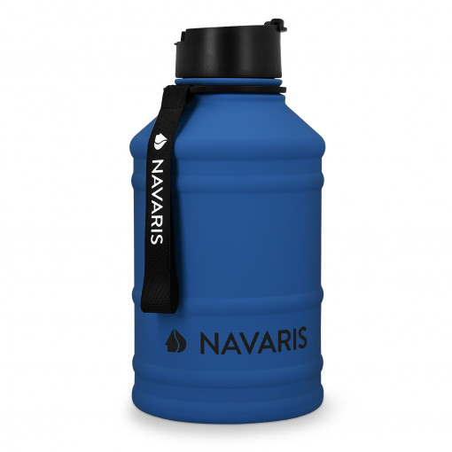 Sticla de apa din otel inoxidabil Navaris cu un singur perete, 2.2 litri, Albastru, 51084.04