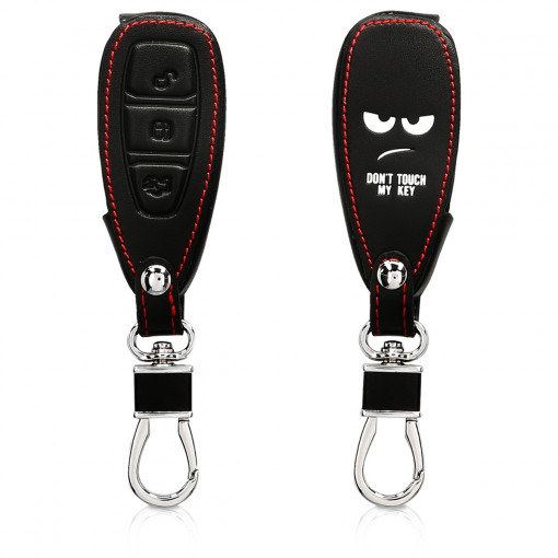 Husa Cheie Auto pentru Ford - 3 Butoane - Keyless Go, Piele ecologica, Negru, 43956.01
