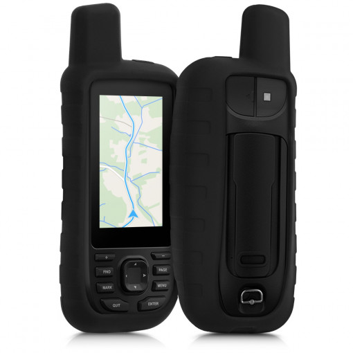 Husa de protectie pentru GPS Garmin GPSMAP 66s/GPSMAP 66st, Kwmobile, Negru, Silicon, 48044.01