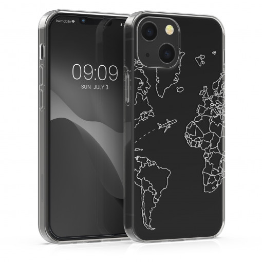 Husa Kwmobile pentru Apple iPhone 13, Silicon, Transparent/Argintiu, 57143.04