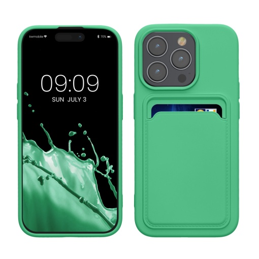 Husa Kwmobile pentru Apple iPhone 15 Pro, Verde, Silicon, KWM000020EO010C