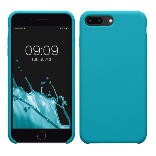 Husa Kwmobile pentru Apple iPhone 8 Plus/iPhone 7 Plus, Albastru deschis, Silicon, KWM0000087L103C