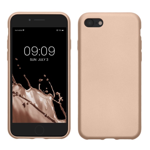 Husa Kwmobile pentru Apple iPhone SE (2022)/iPhone SE (2020)/iPhone 8, Auriu, Silicon, KWM0000085R012C