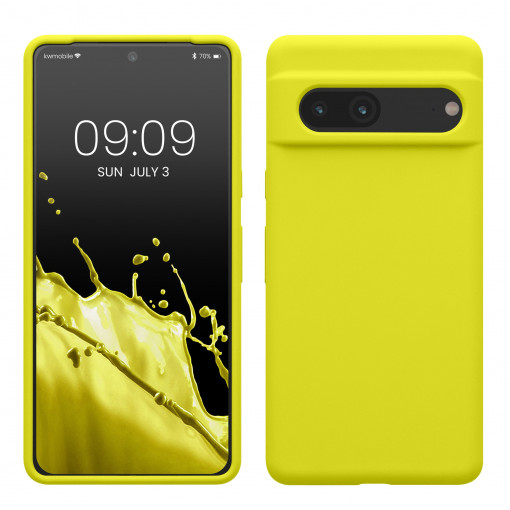 Husa kwmobile pentru Google Pixel 7, Silicon, Galben, 59451.149