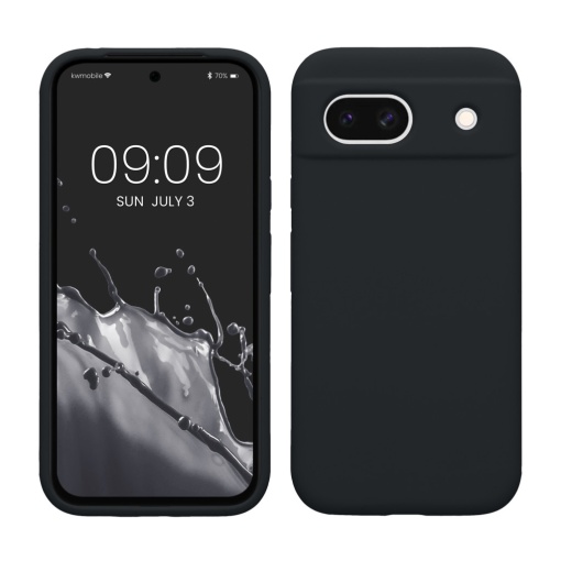 Husa Kwmobile pentru Google Pixel 8a, Albastru inchis, Silicon, KWM000020KQ026C