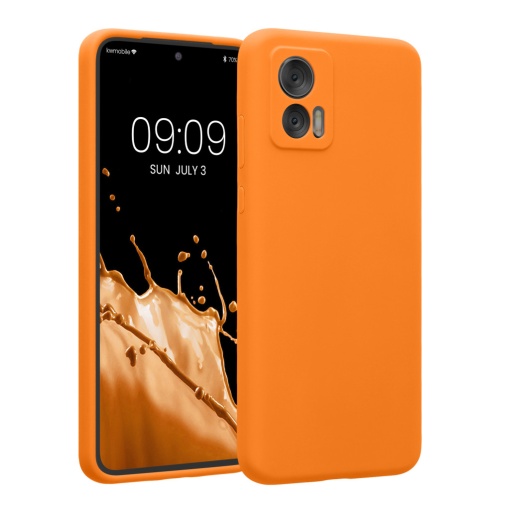 Husa Kwmobile pentru Motorola Edge 30 Neo, Portocaliu, Silicon, 61043.15