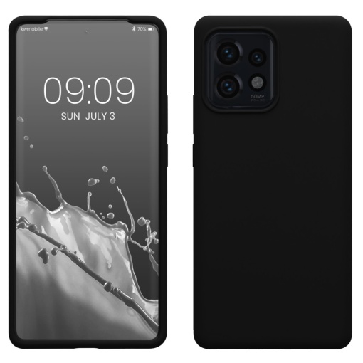 Husa Kwmobile pentru Motorola Edge 40 Pro/Edge Plus (2023), Negru, Silicon, 61344.01